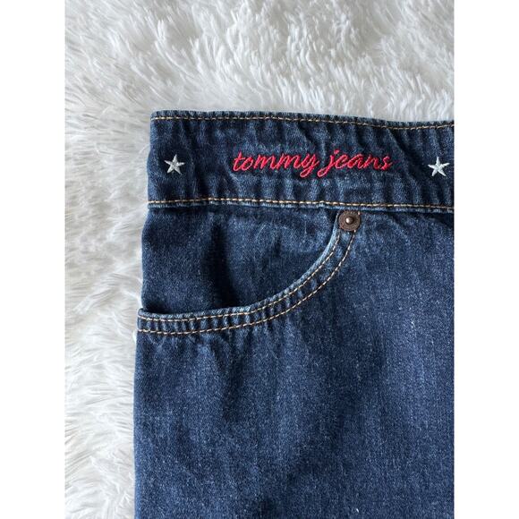 VTG Tommy Hilfiger Denim Jean Skirt y2k Mini Cotton - Picture 6 of 10